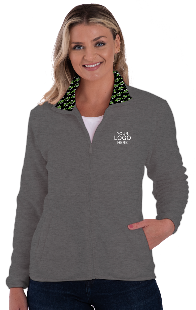 Blue Generation Your Logo Here Ladies Micro Fleece Full Zip Jacket-BG6951H