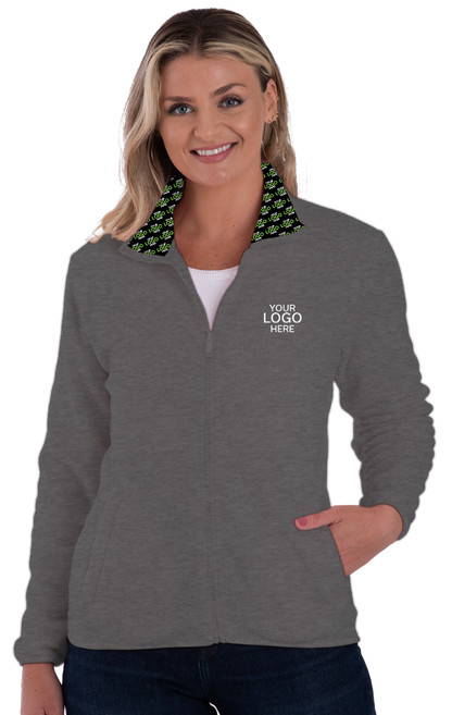 Blue Generation Your Logo Here Ladies Micro Fleece Full Zip Jacket-BG6951H