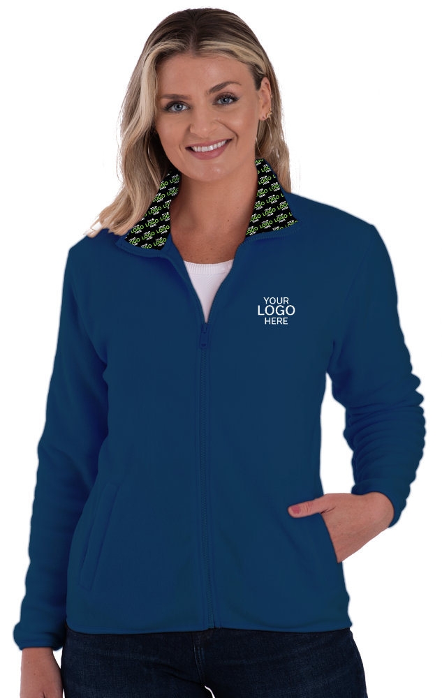 Blue Generation Your Logo Here Ladies Micro Fleece Full Zip Jacket-BG6951H
