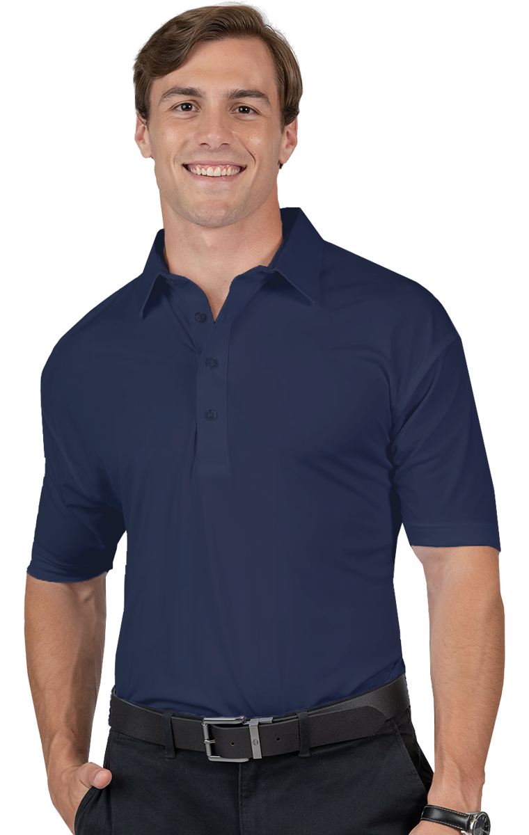 Blue Generation Mens Bonded Collar Dress Polo-BG7007