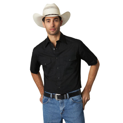 Wrangler® Men's Short Sleeve Solid Western Snap Sport Shirt