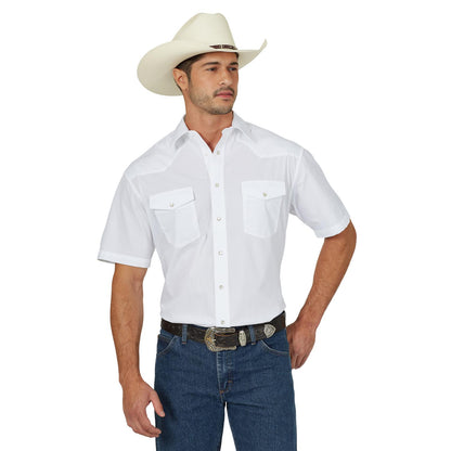 Wrangler® Men's Short Sleeve Solid Western Snap Sport Shirt