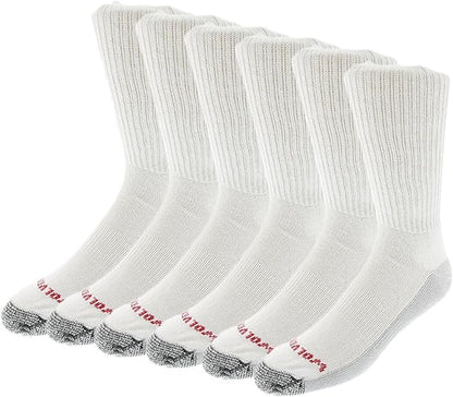 Wolverine Men's 6 Pack ST Boot Sock White, Large