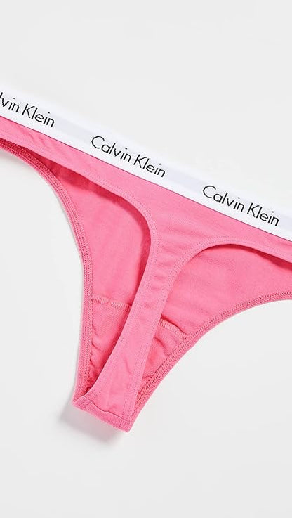 Calvin Klein Women's Carousel Logo Cotton Thong Multipack Panty (Free Shipping)