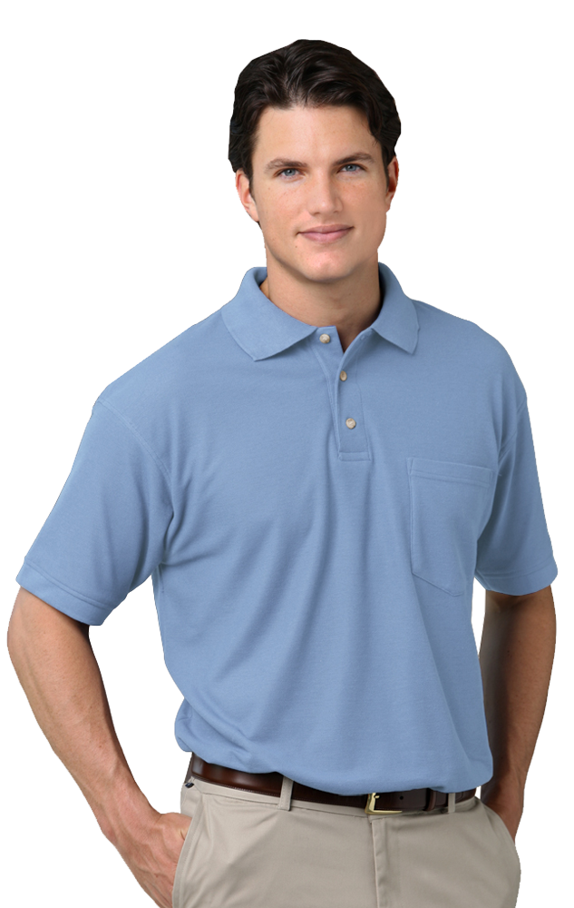 Blue Generation Men's Teflon Pique Polo with Pocket