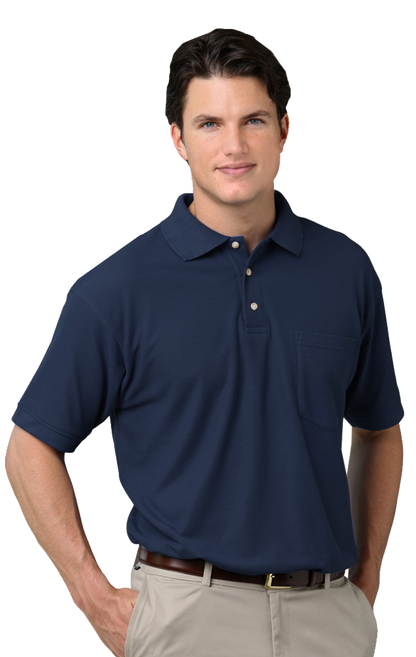 Blue Generation Men's Teflon Pique Polo with Pocket