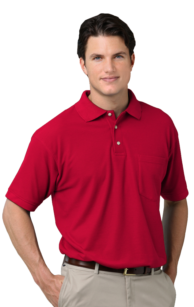 Blue Generation Men's Teflon Pique Polo with Pocket