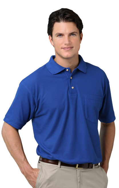 Blue Generation Men's Teflon Pique Polo with Pocket