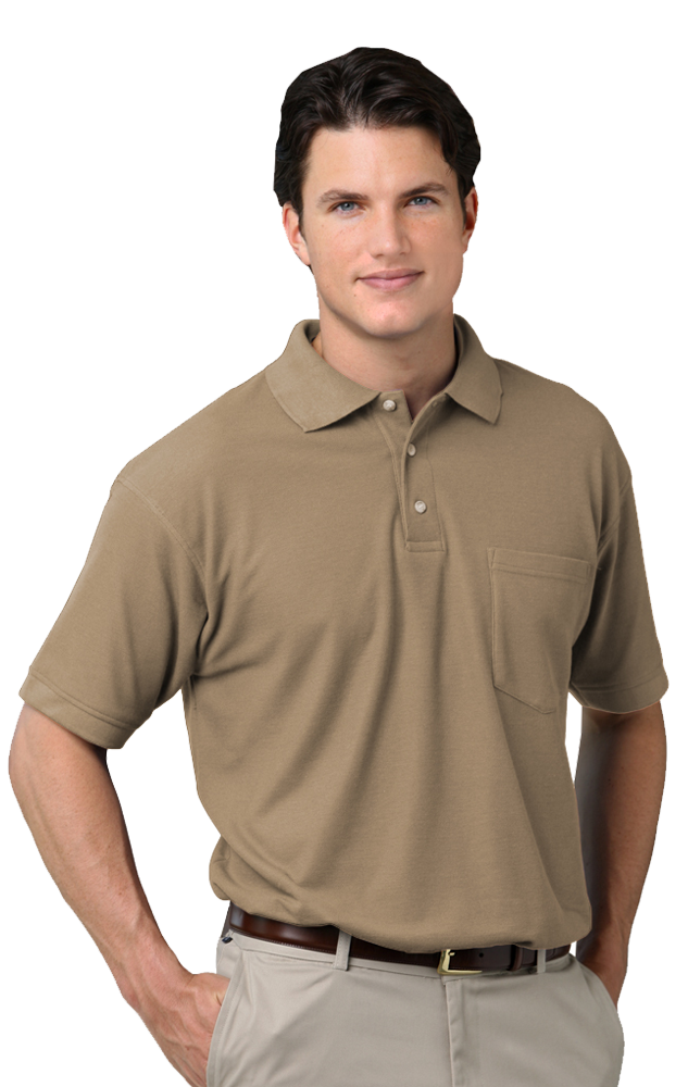 Blue Generation Men's Teflon Pique Polo with Pocket