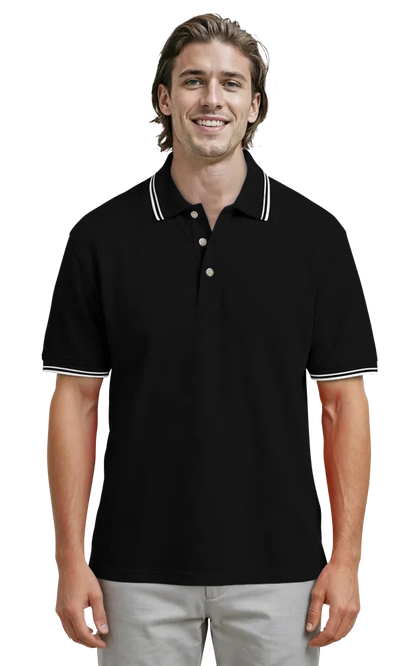 Blue Generation Men's Superblend Tipped Polo-BG7205