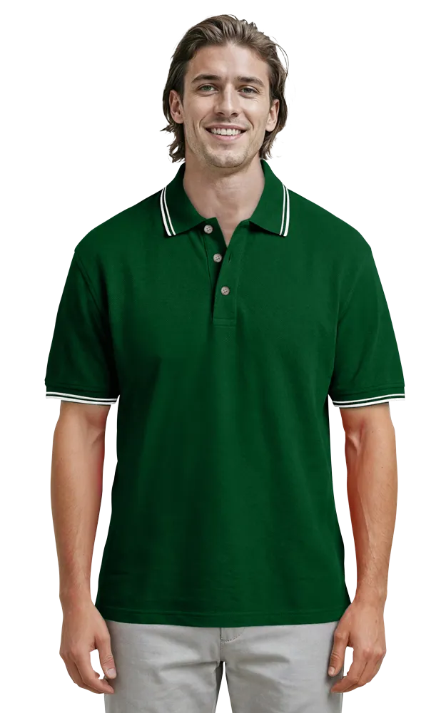 Blue Generation Men's Superblend Tipped Polo-BG7205