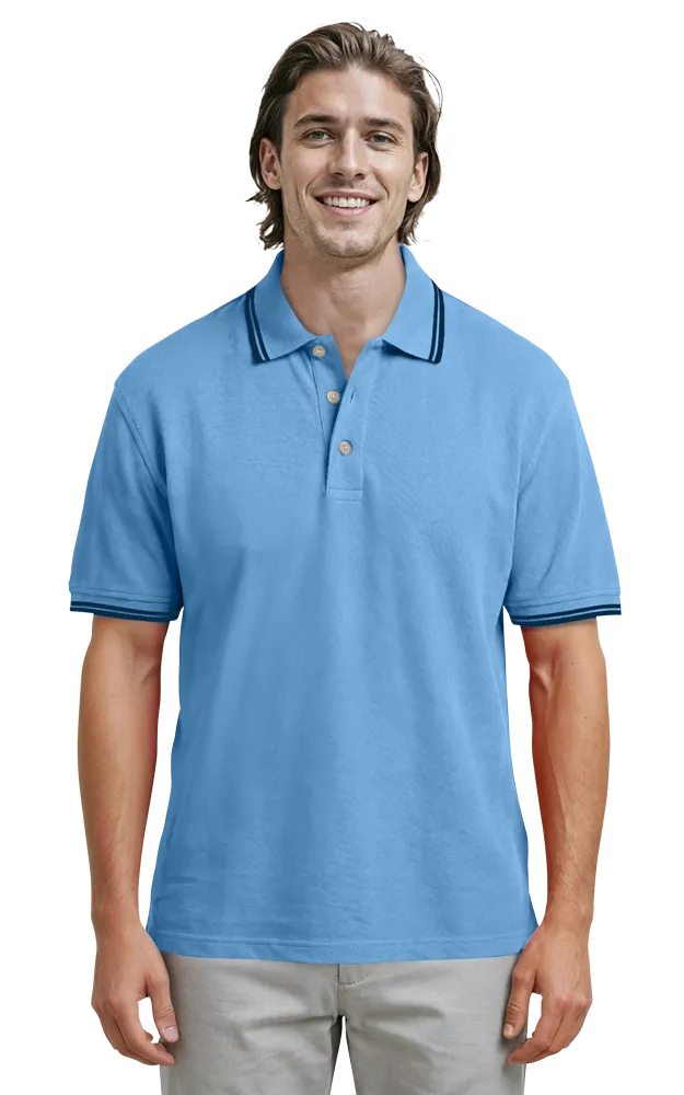 Blue Generation Men's Superblend Tipped Polo-BG7205