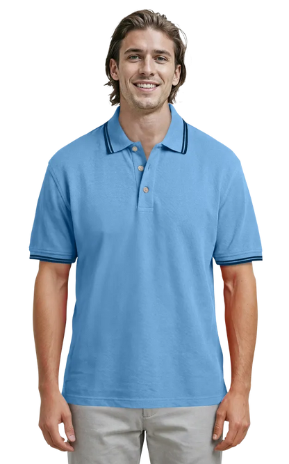 Blue Generation Men's Superblend Tipped Polo-BG7205
