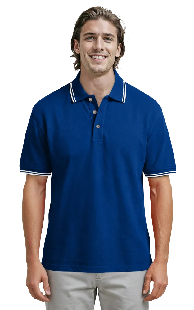 Blue Generation Men's Superblend Tipped Polo-BG7205