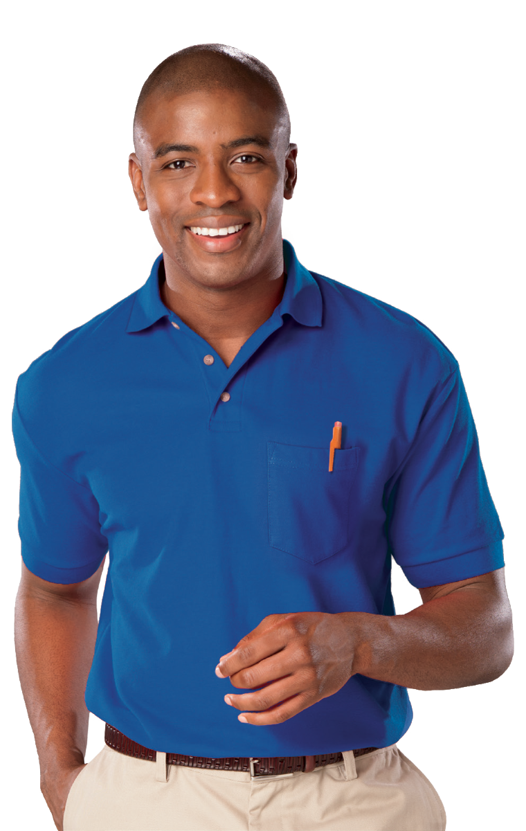 Blue Generation Adult Superblend Pocketed S/S Polo