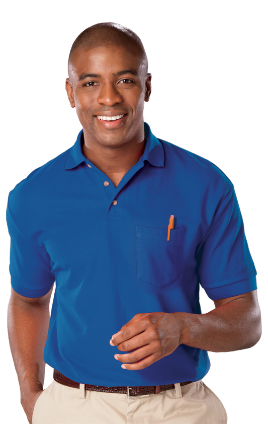 Blue Generation Adult Superblend Short-Sleeve Pocketed Polo-BG7206 -Royal
