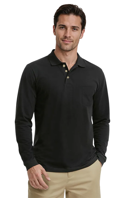 Blue Generation Adult Superblend L/S Pocketed Polo-BG7208