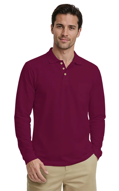 Blue Generation Adult Superblend L/S Pocketed Polo-BG7208