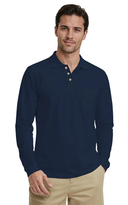 Blue Generation Adult Superblend L/S Pocketed Polo-BG7208