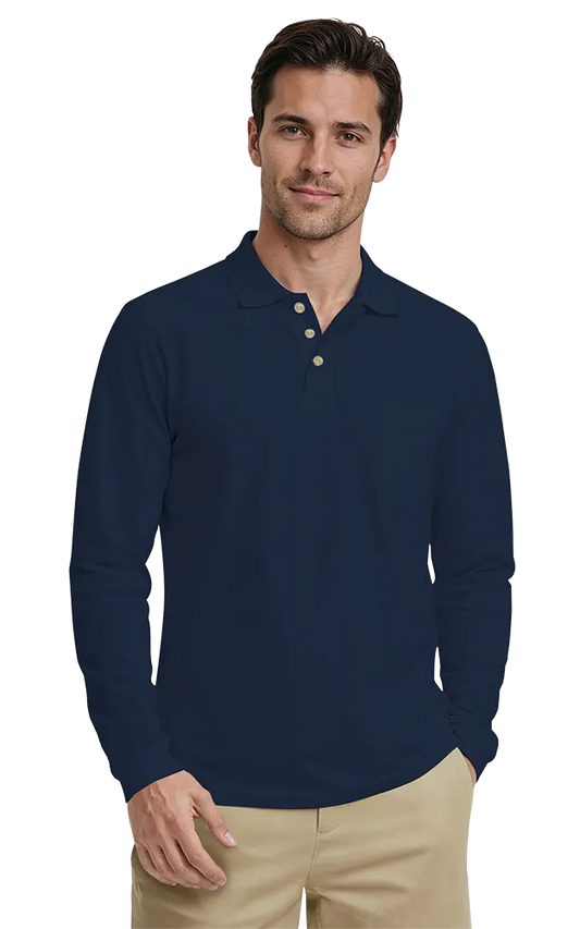 Blue Generation Adult Superblend L/S Pocketed Polo-BG7208 - Basics Clothing Store