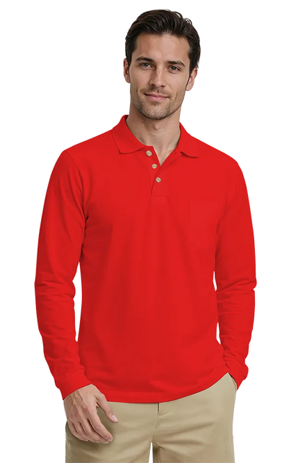 Blue Generation Adult Superblend L/S Pocketed Polo-BG7208