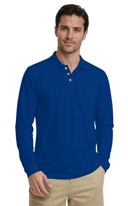 Blue Generation Adult Superblend L/S Pocketed Polo-BG7208