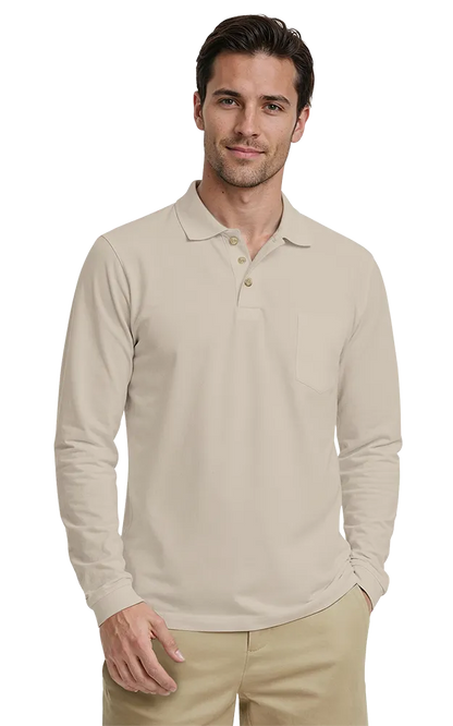 Blue Generation Adult Superblend L/S Pocketed Polo-BG7208