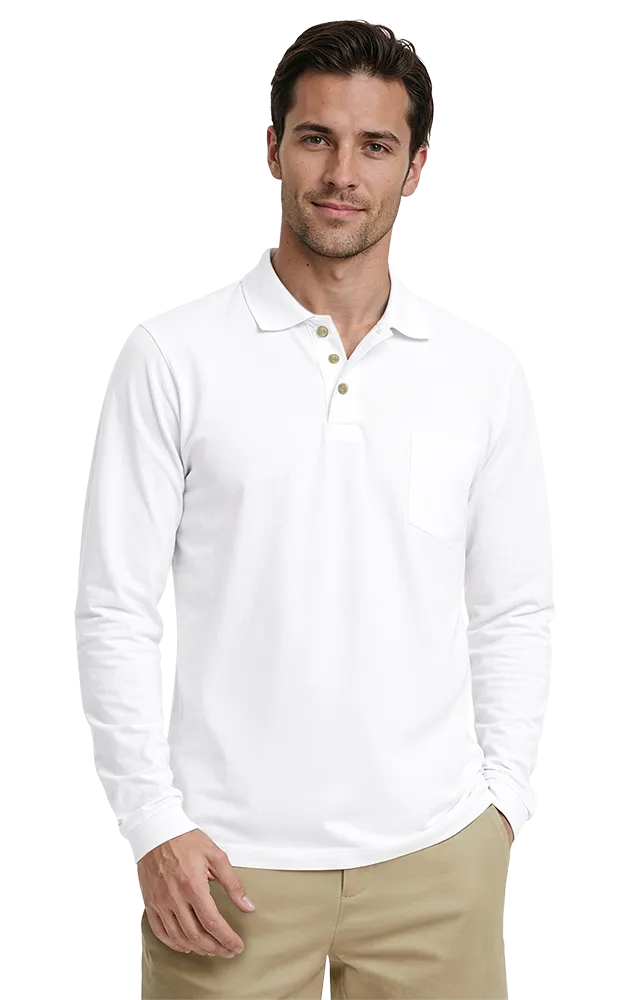 Blue Generation Adult Superblend L/S Pocketed Polo-BG7208