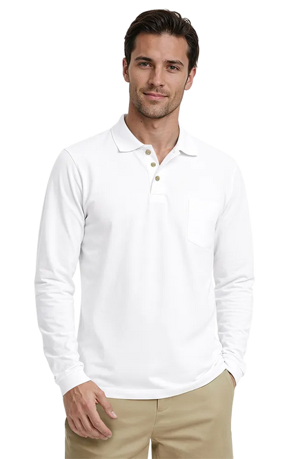 Blue Generation Adult Superblend L/S Pocketed Polo-BG7208