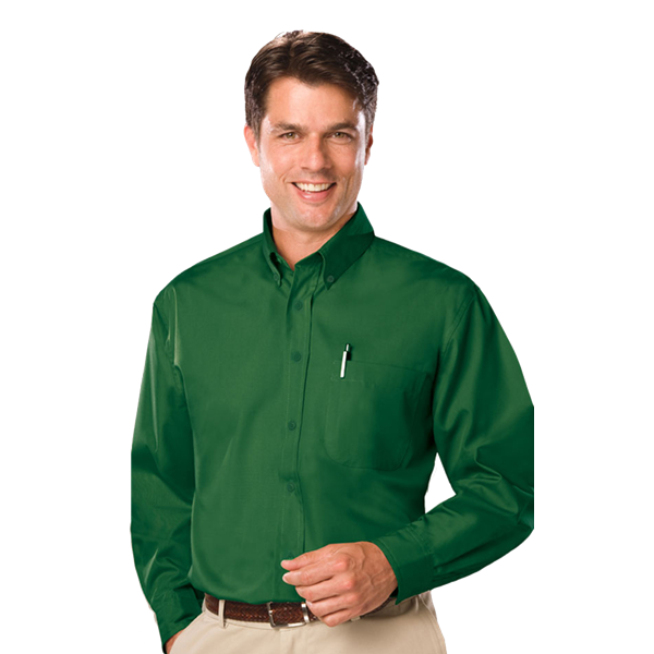 Blue Generation BG7210 Men's Value Poplin L/S Shirt, Hunter, 2XLarge (Clearance)