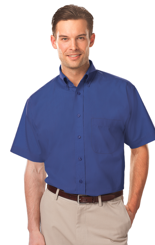 Blue Generation BG7210S Men's Value Poplin S/S Shirt, Royal, Medium (Clearance)
