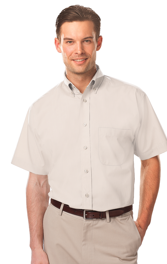 Blue Generation Men's Short-Sleeve Value Poplin Shirt-BG7210S
