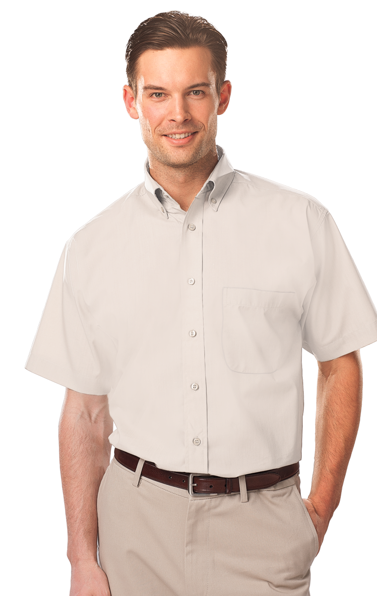 Blue Generation Men's Short-Sleeve Value Poplin Shirt-BG7210S