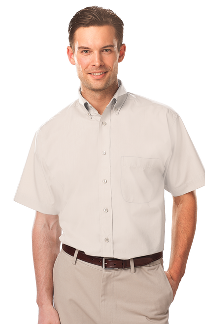 Blue Generation Men's Short-Sleeve Value Poplin Shirt-BG7210S