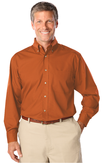 Blue Generation Men's L/S Superblend Poplin Shirt with Bone Buttons-BG7216