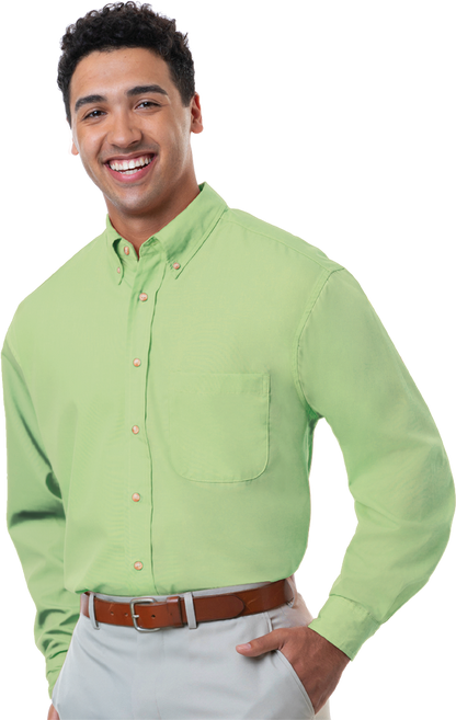 Blue Generation Men's L/S Superblend Poplin Shirt with Bone Buttons-BG7216