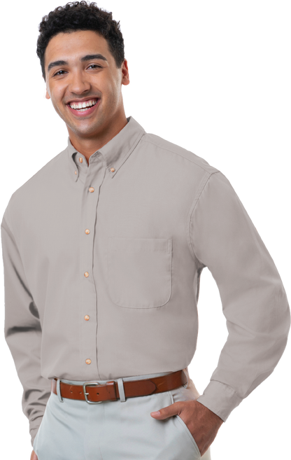 Blue Generation Men's L/S Superblend Poplin Shirt with Bone Buttons-BG7216