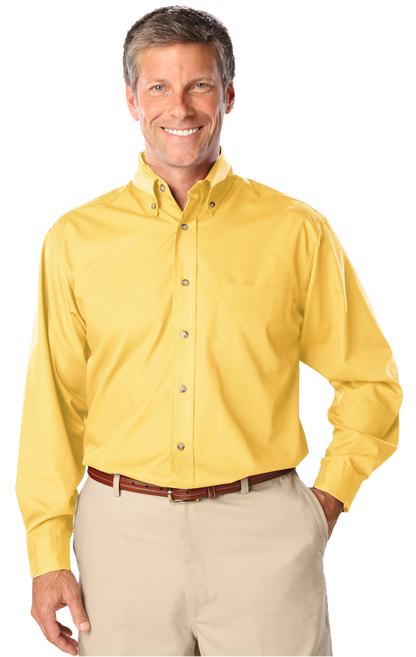Blue Generation Men's L/S Superblend Poplin Shirt with Bone Buttons-BG7216