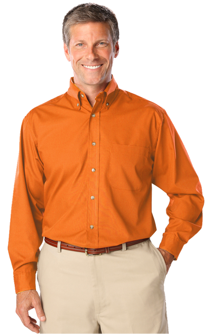 Blue Generation Men's L/S Superblend Poplin Shirt with Bone Buttons-BG7216