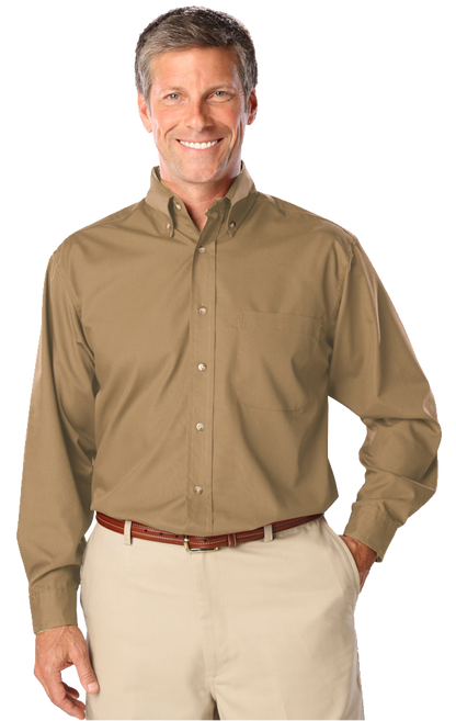 Blue Generation Men's L/S Superblend Poplin Shirt with Bone Buttons-BG7216