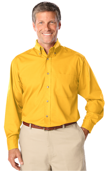 Blue Generation Men's L/S Superblend Poplin Shirt with Bone Buttons-BG7216