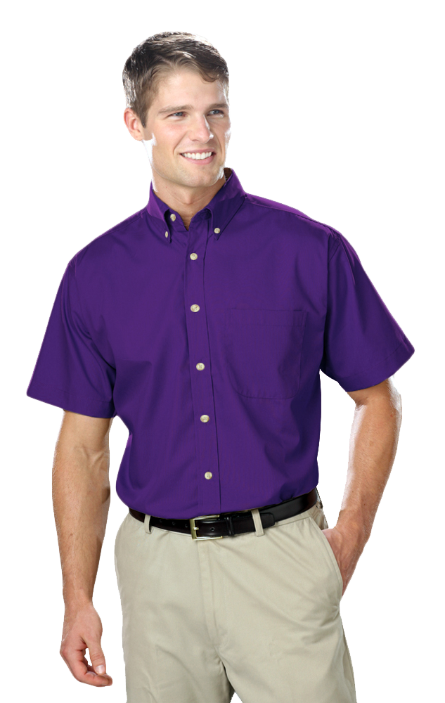 Men's Superblend Poplin Shirt with Bone Buttons S/S Shirt