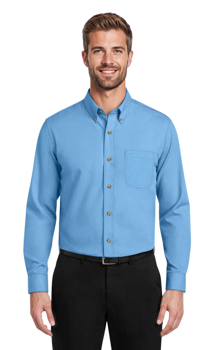 Blue Generation Men's Scotchgard Twill L/S Shirt-BG7217
