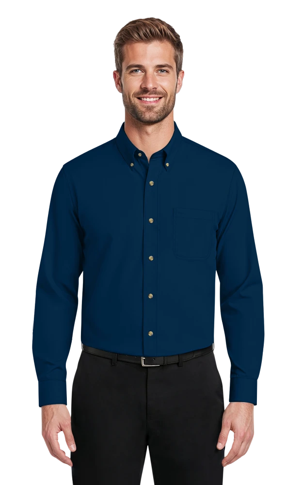 Blue Generation Men's Scotchgard Twill L/S Shirt-BG7217