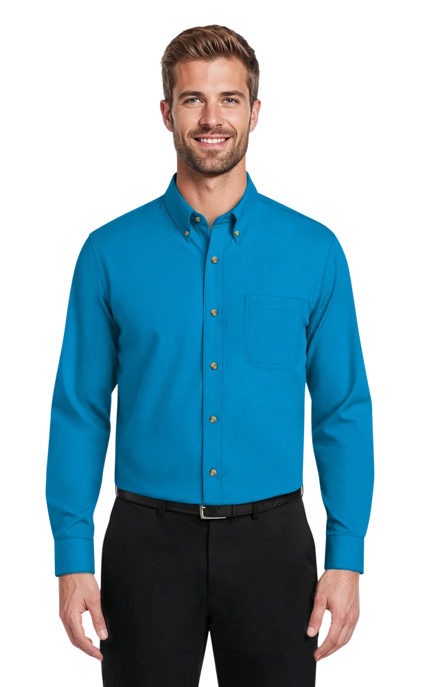 Blue Generation Men's Scotchgard Twill L/S Shirt-BG7217