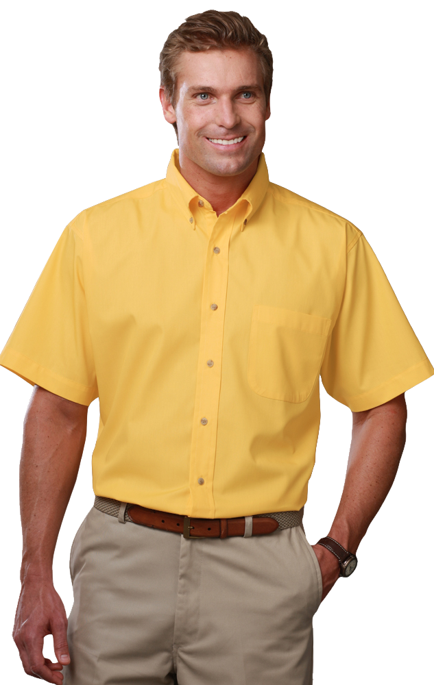 Blue Generation Men's Scotchgard Twill S/S Shirt-BG7217S - Basics Clothing Store