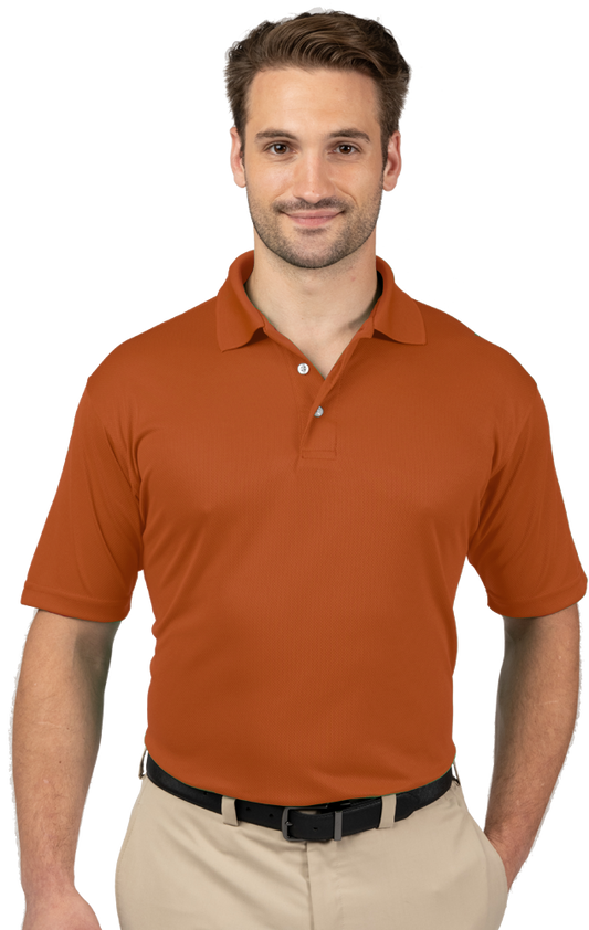 Blue Generation Men's Wicking Short-Sleeve Polo-BG7219 -Burnt Orange