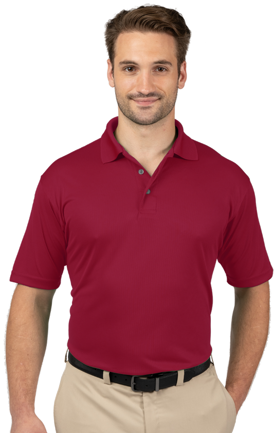 Blue Generation Men's Wicking Short-Sleeve Polo-BG7219 -Burgundy