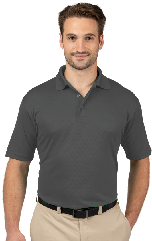 Blue Generation Men's Wicking Short-Sleeve Polo-BG7219 -Graphite