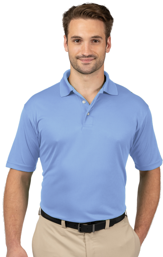 Blue Generation Men's Wicking Short-Sleeve Polo-BG7219 -Light Blue